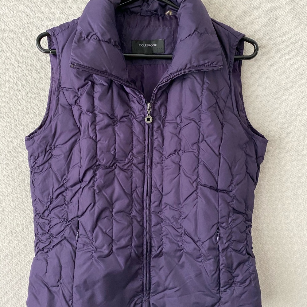 Colebrook Quilted Zippered Purple Vest -Size S